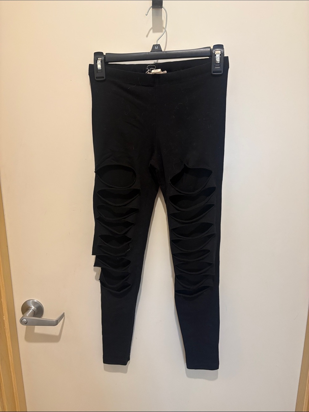 Forever 21 Black Distressed Cutout Leggings